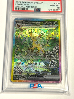 PSA 10 Leafeon ex SAR 200/187 Terastal Festival sv8a 2024 Pokemon Card Japanese - Image 3