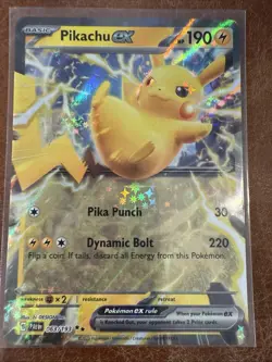 Pokemon Paldea Evolved Pikachu EX Double Rare Holo Card 063/193 NM+ Condition - Image 1