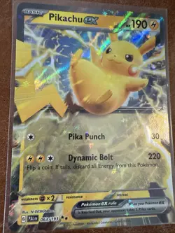 Pokemon Paldea Evolved Pikachu EX Double Rare Holo Card 063/193 NM+ Condition - Image 3