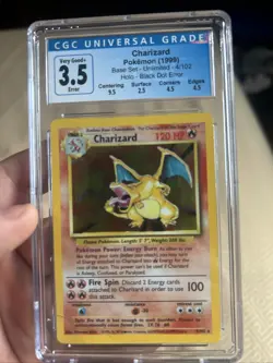 Charizard Pokemon Card (1999) Base Set Holo - CGC 3.5 Grade - Image 1