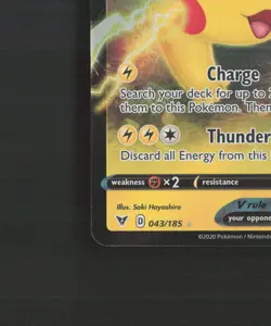 Pikachu V 043/185 Vivid Voltage Ultra Rare Holo Pokemon Card NM - Image 5