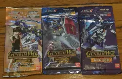 Gundam War TRADING CARD GAME BOOSTER Lot Of 3 Sealed Japanese 2000 Bandai - Image 1