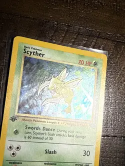 Scyther 10/64 1st Edition LP Played Jungle Set 1999 Pokemon Card Holo Rare - Image 2