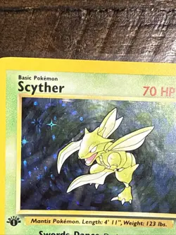 Scyther 10/64 1st Edition LP Played Jungle Set 1999 Pokemon Card Holo Rare - Image 3