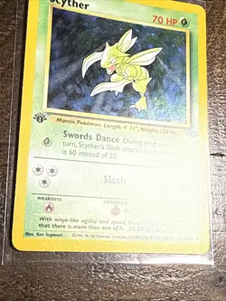 Scyther 10/64 1st Edition LP Played Jungle Set 1999 Pokemon Card Holo Rare - Image 4
