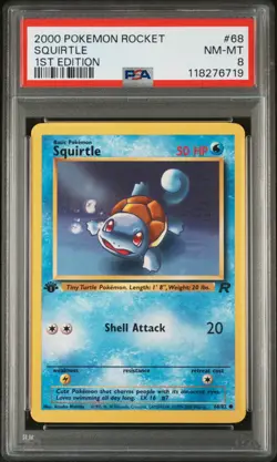 2000 Pokemon WOTC Vintage 1st Edition Rocket Squirtle #68 PSA 8 (NEW CERT) - Image 1