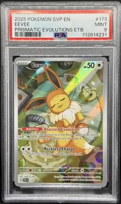 PSA 9 Eevee 173 Pokemon Svp En SV Black Star Promo 2025 Prismatic Evolutions Etb - Image 1