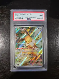 PSA 9 Eevee 173 Pokemon Svp En SV Black Star Promo 2025 Prismatic Evolutions Etb - Image 1