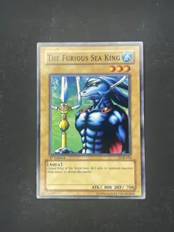 Yugioh The Furious Sea King LOB-033 1st Edition NM AE -Vintage- 2002 - Image 1