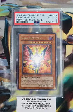 YU GI OH PSA 8 DARK NEPHTHYS PTDN-EN018 1st EDITION ULTIMATE RARE 2008! - Image 2