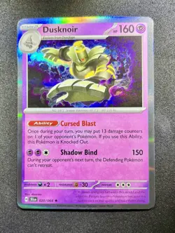 Pokemon TCG Dusknoir 020/064 Shrouded Fable Holo Rare Card - Image 1
