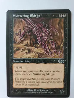 MTG Magic The Gathering Card Skittering Skirge Summon Imp Black Urza's Saga - Image 1