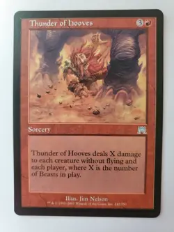 MTG Magic The Gathering Card Thunder of Hooves Sorcery Red Onslaught - Image 1