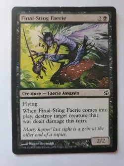 MTG Magic The Gathering Card Final-Sting Faerie Creature Faerie Assassin Black - Image 1