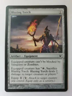 MTG Magic The Gathering Card Blazing Torch Artifact Equipment Innistrad - Image 1
