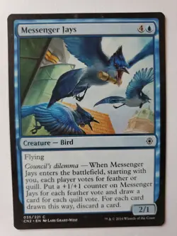 MTG Magic The Gathering Card Messenger Jays Creature Bird Blue Conspiracy Take T - Image 1