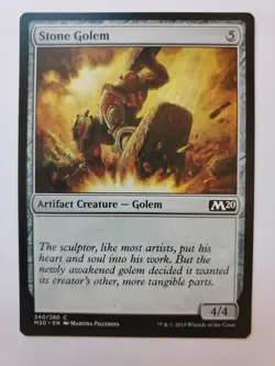 MTG Magic The Gathering Card Stone Golem Artifact Creature Golem M20 - Image 1
