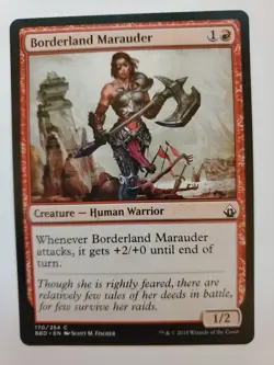 MTG Magic The Gathering Card Borderland Marauder Creature Human Warrior Red - Image 1