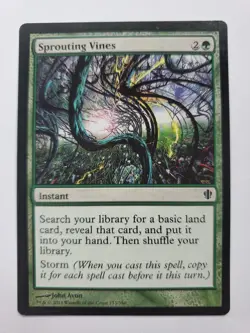 MTG Magic The Gathering Card Sprouting Vines Instant Green Commander 2013 - Image 1