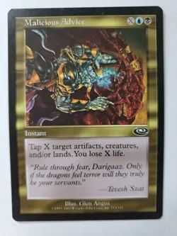 MTG Magic The Gathering Card Malicious Advice Instant Blue Black Planeshift - Image 1