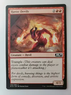 MTG Magic The Gathering Card Havoc Devils Creature Devil Red M19 - Image 1