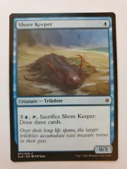 MTG Magic The Gathering Card Shore Keeper Creature Trilobite Blue Ixalan 2017 - Image 1