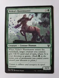 MTG Magic The Gathering Card Nylea's Huntmaster Creature Centaur Shaman Green - Image 1