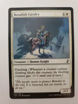 MTG Magic The Gathering Card Benalish Cavalry Creature Human Knight White - Image 1