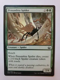 MTG Magic The Gathering Card Penumbra Spider Creature Spider Green Modern Master - Image 1