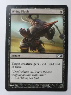 MTG Magic The Gathering Card Wring Flesh Instant Black M12 Izzy Illustrator - Image 1