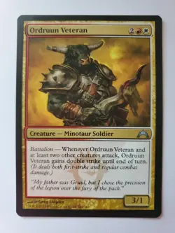 MTG Magic The Gathering Card Ordruun Veteran Creature Minotaur Soldier Red White - Image 1