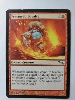 MTG Magic The Gathering Card Fractured Loyalty Enchant Creature Red Mirrodin - Image 1