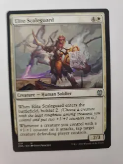MTG Magic The Gathering Card Elite Scaleguard Creature Human Soldier White - Image 1