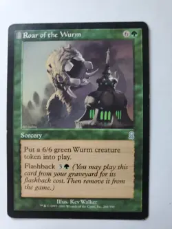 MTG Magic The Gathering Card Roar of the Wurm Sorcery Green Odyssey Kev Walker - Image 1