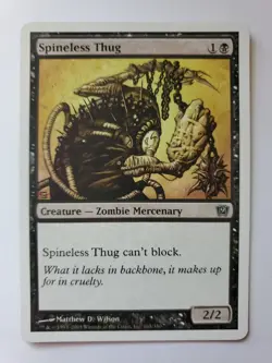 MTG Magic The Gathering Card Spineless Thug Creature Zombie Mercenary Black 9th - Image 1