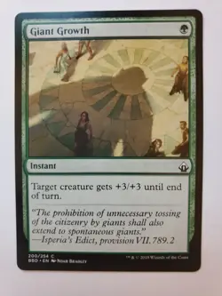 MTG Magic The Gathering Card Giant Growth Instant Green Battlebond 2018 - Image 1