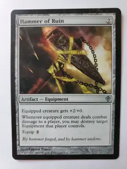MTG Magic The Gathering Card Hammer of Ruin Artifact Equipment Worldwake - Image 1