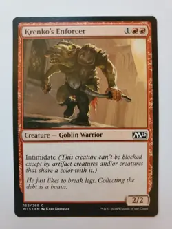 MTG Magic The Gathering Card Krenko's Enforcer Creature Goblin Warrior Red M15 - Image 1