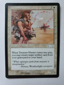 MTG Magic The Gathering Card Treasure hunter Summon Townsfolk White Exodus - Image 1
