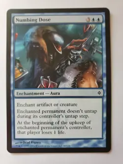 MTG Magic The Gathering Card Numbing Dose Enchantment Aura Blue New Phyrexia - Image 1
