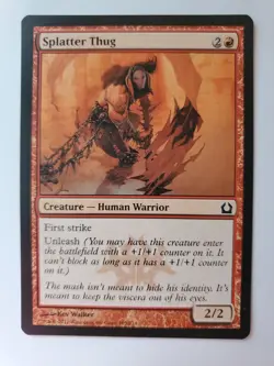 MTG Magic The Gathering Card Splatter Thug Creature Human Warrior Red Return To - Image 1