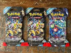Pokemon TCG Scarlet & Violet Stellar Crown Lot Of 3 Booster Packs Sealed 820650859007 - Image 1