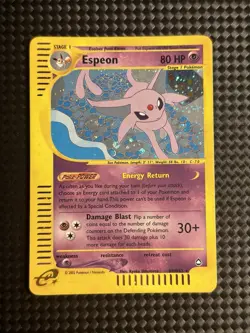 Carte Pokemon Set Aquapolis Espeon H9/H32 HOLO ENG VERY RARE EXC+ - Image 2