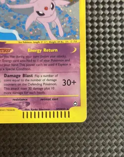 Carte Pokemon Set Aquapolis Espeon H9/H32 HOLO ENG VERY RARE EXC+ - Image 5