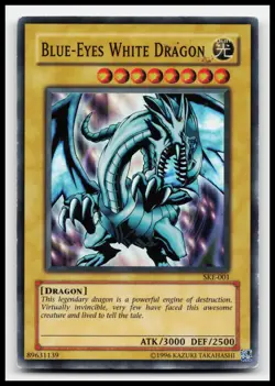 Blue-Eyes White Dragon SKE-001 Starter Deck: Kaiba Evolution Damaged Yugioh Card - Image 1