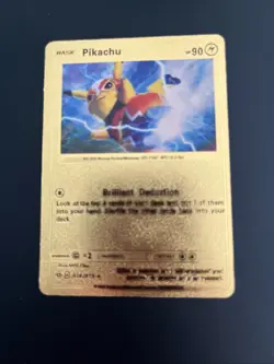 Pikachu Gold Foil Pokemon Card 076/073 SECRET Fan Art /Collectible - Image 1