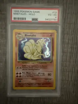 Pokemon TCG Ninetales Base Set Holo Unlimited Rare Card 12/102 PSA 4 Graded - Image 1