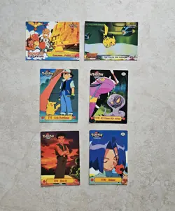 VTG 1999 Topps Pokemon TV Pikachu Animated Series Card Lot 6 In Total - Image 1