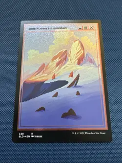 MTG Snow-Covered Mountain (PixelSnowLands.jpg) (Foil Etched) (SLD) NM Foil - Image 1