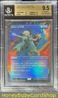 MTG Double Masters 2020 Force of Will BGS 9.5Q++ (TRUE QUAD++) GEM MINT Pop. 1! - Image 1